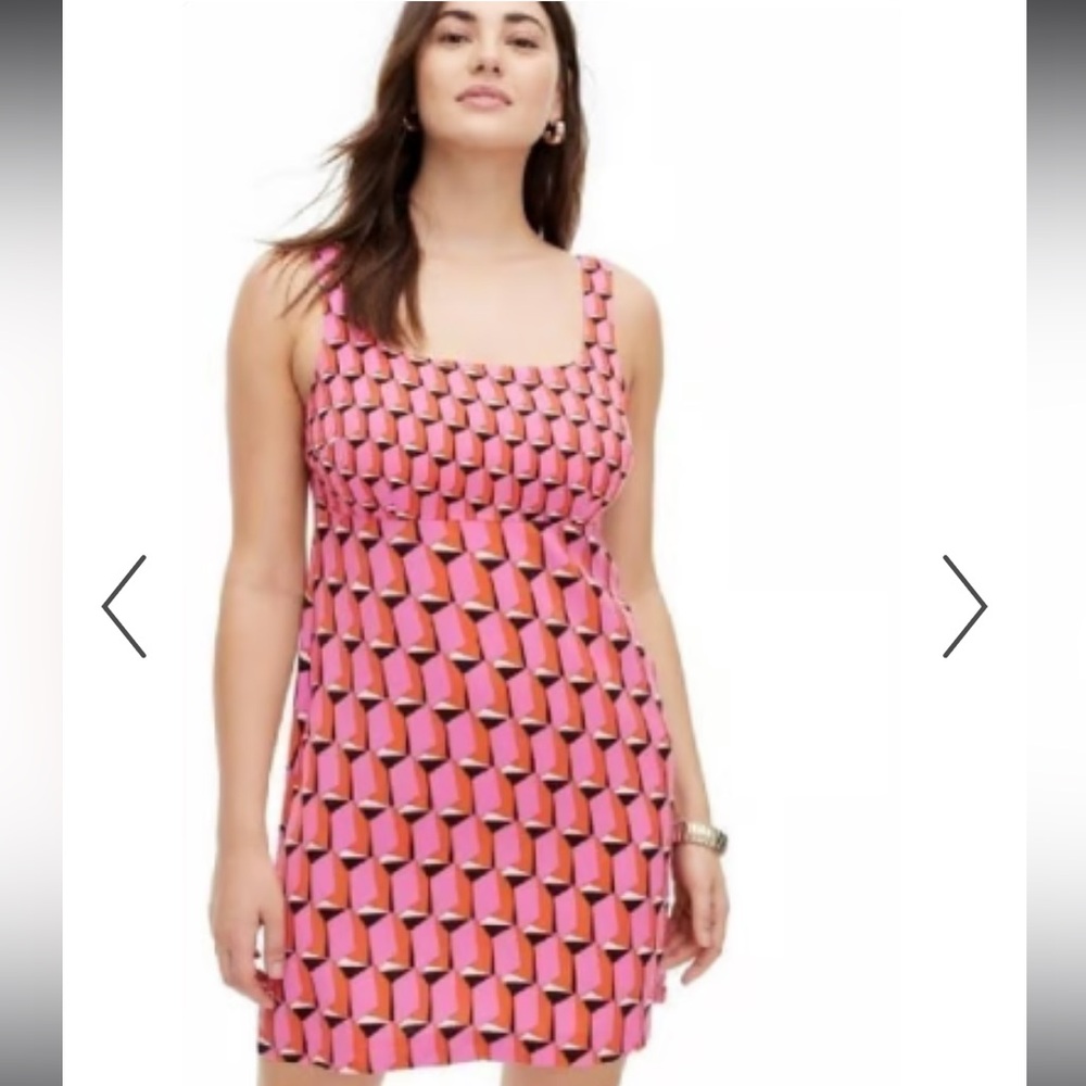 Diane Von Furstenberg X Target 90's Shift Pink Modern Geo Mini Dress